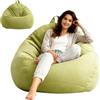 Umllpet Pouf XL, a forma di goccia, solo rivestimento (senza imbottitura), per adulti e bambini, da gioco, per soggiorno, camera dei bambini, divano, decorazione esterna, 100 x 120 cm (verde frutta)