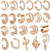 JeweBella 22Pcs Ear Cuffs Orecchini Donna Regolabile Orecchini Senza Buco Donna Orecchini Finti Donna Orecchini Clip Cartilagine Non Piercing Orecchio Earcuffs Donna Oro/Argento/Oro Rosa/Nero