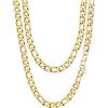 PROSTEEL Collana Catena Semplice da Uomo a Modello Maglia Figaro 3+1, 4 6 9 13 mm di larghezza, Acciaio Inossidabile/Placcato Oro 18K, Colore Argento Oro Nero(Confezione Regalo)