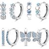 JeweBella Orecchini Bambina Argento 925 Anallergici Piccoli Set di Orecchini a Cerchio per Donna Ragazze Bambina