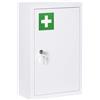kleankin Armadietto Medicinali a 3 Ripiani con Serratura e 2 Chiavi, in Acciaio, 30x14x46 cm, Bianco | Aosom Italy