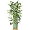 HOMCOM Pianta di Bambù Artificiale Alta 180 cm da 1640 Foglie con Base in Legno di Pino 35x10x10 cm, Verde | Aosom Italy