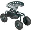 Outsunny Carrello da Giardino con Sedile Regolabile e Vassoio Inferiore, in Acciaio, e PP, 83x36.5x45-60 cm, Verde Scuro | Aosom Italy