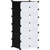 HOMCOM Scarpiera Modulare Salvaspazio con 6 Scatole in Plastica PP e Acciaio, 49x36.5x108 cm, Nero e Trasparente | Aosom Italy