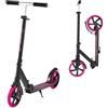 VEVOR Monopattini a Spinta, Monopattino con Freno a Pedale a 2 Ruote con Manubrio Regolabile Pedana Antiscivolo, Pieghevole e Leggero Fino a ca. 99,7 kg per Adolescenti e Adulti, Rosa