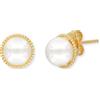 Engelsrufer Orecchini da donna in argento sterling placcato oro, ognuno con una perla di conchiglia, chiusura a incastro, senza nichel, 10 mm, Ø10 mm, Argento sterling, Perla