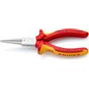 KNIPEX Pinza per meccanica - a becchi lunghi cromata isolati con manici rivestiti in materiale bicomponente, collaudati VDE 160 mm, 30 36 160