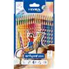 LYRA Groove Slim, Pastello ergonomico in legno, triangolare, laccato, mina 3.3mm, Astuccio, Colori assortiti, con temperamatite, 36pz
