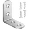Bolatus 20 connettori angolari 40 × 40 mm, angolo in metallo, angolo in acciaio inox a 90 gradi, con 80 viti, per tavolo, sedia, libreria, angolo di mobili