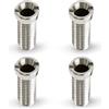 Yphzmtz 4 viti cave in acciaio inox per valvole a cestello e scolapiatti Ø 12 mm, accessori per lavelli da cucina, lavello e lavandino in cucina/bagno (argento) (25 mm x M12)