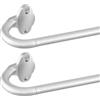 TVWOO Confezione da 2 bastoni per tende avvolgenti, da 71 a 120 cm, regolabili e oscuranti, aste per tende oscuranti in metallo, aste per tende curve nascoste, colore argento