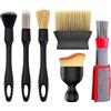 Helweet Pennello Pulizia Auto Interni, Spazzola per Interni Auto, Pennelli per Auto Detailing, Adatto per Prese d'Aria Dell'auto, Console Centrali, Cruscotti, Sedili, Finestrini, 6 Pezzi