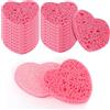 WLLHYF 20 spugne compresse per il viso in cellulosa naturale per la pulizia del viso, spugne cosmetiche professionali per la pulizia del viso, rimozione del trucco esfoliante dei pori (cuore rosa)