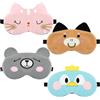 WY LIGHTING LEVEL Maschera Dormire Bambini 4 Pezzi Maschera Occhi Animale Carino Maschera Occhi Morbida Dormire Maschera Occhi Dormire Notturna Maschera Dormire Elastica Regolabile per Donne Bambini Ragazze E Adulti