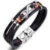 HOGALTHY Bracciale Spagna da uomo in pelle e acciaio inox, regalo originale da uomo, braccialetti con bandiera spagnola e chiusura di sicurezza