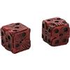 Mrisata 2 Pezzi di Dadi Scheletro Rosso di Halloween, Dadi Teschio di Dadi di Halloween Dadi Scheletro 3D Decorativi, novità Decorativa Mini Dadi da Gioco Scheletro per Club Pub Festa di