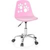 HJH Office 742004 sedia girevole per bambini FANCY I sedia girevole in ecopelle rosa che cresce con te in un design vivace