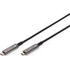 DIGITUS Cavo USB-C in fibra ottica - Cavo video USB - 15 m - UHD 4K 60 Hz 1080p 120 Hz - DisplayPort 1.2 - DP Alt-Mode - HDR, EDID, YUV 4:4:4 - AOC Hybrid - Nero