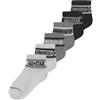 Converse Jr Basic Wordmark Crew 6Pk Calze Bia/Gri/Ner Junior
