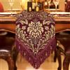 TOPLUXE Runner da Tavola in Tessuto Damascato, Decorazione per Tavolo da Pranzo/ Cucina/ Ristorante/ Banchetto/ Festa (33x228cm, Rosso)