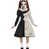 FIESTAS GUIRCA | Costume di Pagliaccio Terrificante Bambini (10-12 Anni) - Tuta - Costumi da Clown per Halloween, Carnevale e Feste in Maschera - Ideale per Bambine - Bianco e Nero