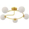 HOMCOM Lampadario moderno, a 5 luci con portalampade G9, Oro e bianco | Aosom Italy