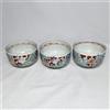 Set di tre tazze Showa Imari Sencha dipinte di rosso e blu Arita Ware