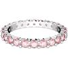 Swarovski Anello Matrix, Taglio Round, Rosa, Placcato rodio