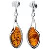 Designer Inspirations Boutique Orecchini pendenti in argento sterling con ambra baltica color miele a goccia, per donne/signore/ragazze, in argento Sterling 925, insoliti gioielli fantasiosi con ambra cognac 080436