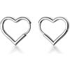 SLUYNZ Orecchini a cerchio a forma di cuore, in argento Sterling 925, 1,6 cm, per donne adolescenti Sweet Love Heart, Argento sterling