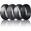 Dookeh Fedi nuziali da uomo in silicone traspirante, fasce in gomma per uomo, fascia di fidanzamento mimetica blu nero, ideale per allenamento, confezione da 1-4-7, 8 UK, altro