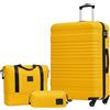 COOLIFE Set di Valigie Rigida 3 Pezzi, Set Valigie con Borsone da Viaggio Espandibile Palestra e Borsa da Toilette, Valigia con 4 Rotelle Girevoli a 360° TSA Serratura