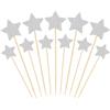 PATIKIL Ornamento per Cupcake a Forma di Stellina Argento 50Pz | Decorazioni per Torte di Compleanno, per Matrimonio Fidanzamento Addio Al Nubilato Forniture per Feste