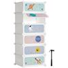 SONGMICS Scarpiera a 6 Scomparti per Bambini, Organizzatore Modulare ad Incastro in Plastica per Bambini, Guardaroba con Ante, 31 x 43 x 105 cm, Bianco Nuvola LPC904W01