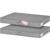 boailydi Contenitori portaoggetti a basso profilo, alti 10,2 cm, con pareti laterali e fondo rigidi, organizer per vestiti poco profondi con coperchio, per divano, divano, dormitorio, confezione da 2, 33,5 x