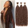 TOOPBIUTI Deep Wave Bulk Hair for Braiding 22 Inch Natural Curly Hair for Boho Braids No Weft Wet and Wavy Braiding Hair Extensions for women (30#, 22inch-3pc)