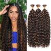 TOOPBIUTI Deep Wave Bulk Hair for Braiding 22 Inch Natural Curly Hair for Boho Braids No Weft Wet and Wavy Braiding Hair Extensions for women (P4/30#, 22inch-3pc)