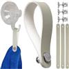 Your Day Mate Appendini senza cucitura per tessuti, confezione da 4, 150 x 12 mm, in pelle PU, con chiusura a spillo e bottone, appendini per asciugamano da tè, asciugamano da bagno, stoffa, articoli decorativi