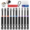 KASAFE Set di punte magnetiche per cacciavite, 80mm in acciaio S2 Phillips, Pozidriv e Torx per avvitatori elettrici PH1 PH2 PH3 PZ1 PZ2 PZ3 T15 T20 T25 T30 con attacco universale da 1/4 di pollice