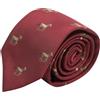 King & Priory Cravatta Cavallo Ricamato Rosso Borde, Borgogna, Taglia unica
