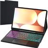 VANKEYPAD Tastiera Custodia per Samsung Galaxy Tab S9 FE+/S9+/S10+ Plus : Modalità DEX con un clic Custodia con tastiera retroilluminata arcobaleno, 2 canali wireless Italiano ‎QWERTY Tastiera con Touchpad
