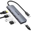 QUUGE Hub USB C, QUUGE 5 in 1 Adattatore USB C Multiport con 3 * 5Gbps USB3.0, 4K-HDMI e USB C PD 100W. Hub Multiport in alluminio per MacBook Pro/Air, iPad Air, Galaxy, Laptop
