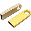 ELLENNE PENDRIVE USB METALLO CHIAVETTA 32 64 GB 128 GB PORTACHIAVE MEMORIA ESTERNA IMPERMEABILE PC LAPTOP NOTEBOOC AUTO A001 (32GB, Oro)