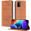 XINYEXIN Custodia per Xiaomi Redmi Note 10 4G / 10s 4G, Cover a Libro in Pelle PU con Blocco RFID, Slot per Carte, Supporto, Protezione Completa Antiurto - Marrone