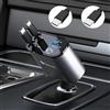 Thlevel Retrattile Caricabatterie USB per Auto Adattatore Presa PD 60W con 2 Cavi Tipo C Retrattili Voltmetro LED Compatibile con iPhone iPad Huawei per 12V 24V Caravan Camper Barca
