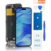 Yodoit Display per iPhone 14 PRO Max Kit LCD da 6,7 Pollici FHD Touch Digitizer con Kit di Riparazione, Pellicola Protettiva, Compatibile con Il Modello A2651, A2893, A2896, A2895, A2894