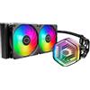 Cooler Master MasterLiquid Atmos 240 Sistema di Raffreddamento a Liquido Per CPU Nero - Sistema Raffreddamento a Acqua AIO, Pompa a Doppia Camera, Ventole Sickleflow 120 Edge, Staffe RGB, LGA1700, AM5
