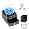 NEWUPZSI Regalo Natale - Rosa Eterna con Collana per Mamma - Idee Originali per Compleanno, Anniversario, San Valentino, Festa Della Nonna