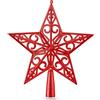 TK Gruppe Timo Klingler Puntale per albero di Natale a forma di stella rossa, puntale per albero di Natale, ornamento natalizio rosso (ornamento a stella rossa)
