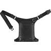 Artonvel - Borsa da gamba per moto The Original, in pelle di vacchetta, pieno fiore vintage e nylon, impermeabile e leggero, borsa regolabile, ergonomica, durevole, colore: Nero